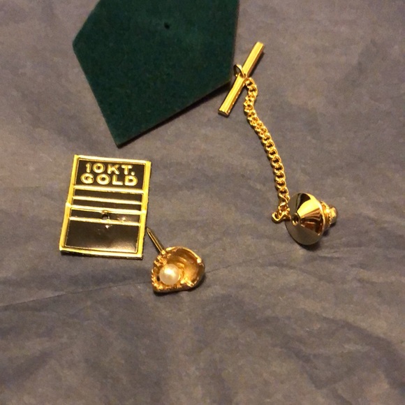 10kt baseball genuine pearl mitt glove tie tack softball pitcher - Picture 11 of 12